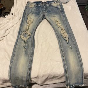 Fashion Nova Men Ripped Denim Jeans